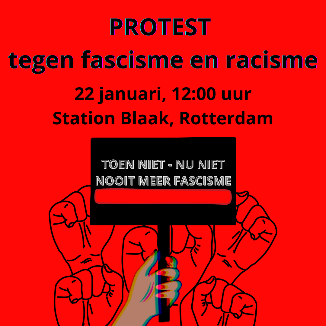 Protest tegen fascisme en racisme in Rotterdam